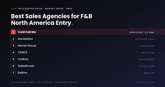 Best Sales Agencies for Food & Beverage North America Entry in 2026